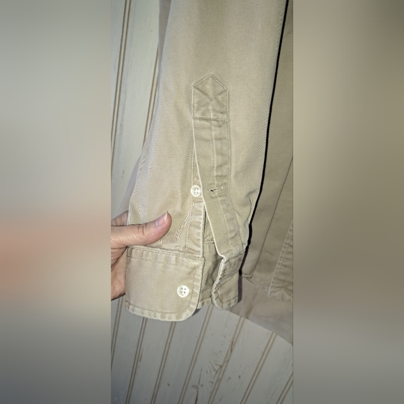 Men's RALPH LAUREN Blake 100% Cotton Khaki Button Up SHIRT Work Core Read - Picture 3 of 9